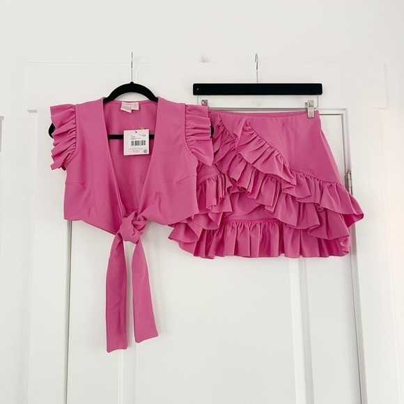ASOS Moda Minx Frill Mini Skirt + Tie-front Top - XS - Picture 5 of 6